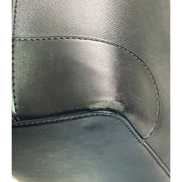 Michael Kors Jet Set Travel Black Saffiano Leather Tote Bag With Pouch - Picture 13 of 14